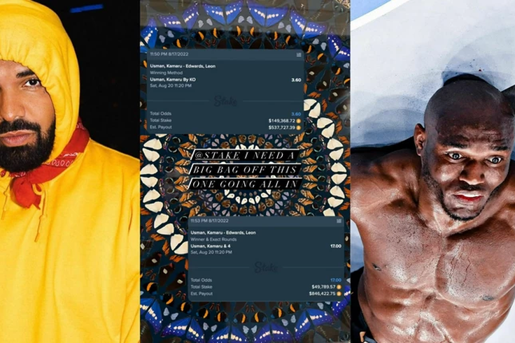 Drake loses 120 million Naira betting on Kamaru Usman to beat Leon Edwards