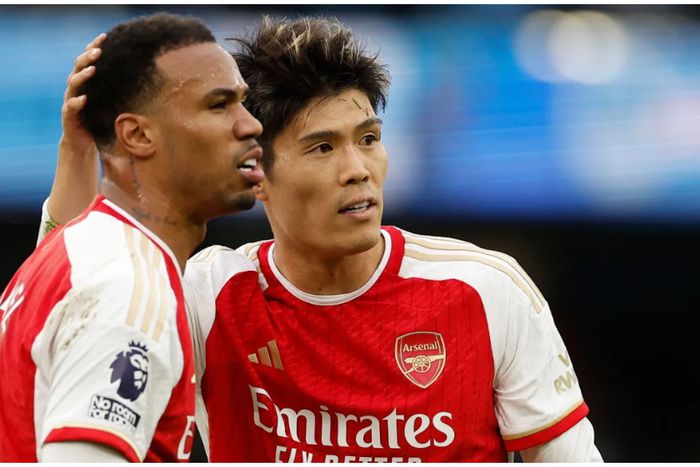 Arsenal's defensive stars Gabriel (left) and Takehiro Tomiyasu.