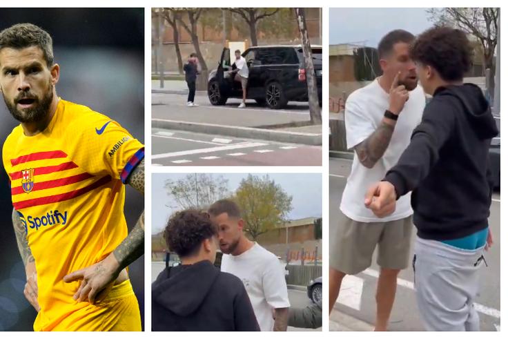 Barcelona star confronts young fan on the road