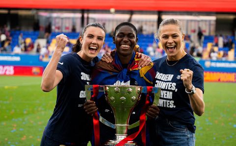 VIDEO: Asisat Oshoala celebrate 4th consecutive League title with Barcelona Femini