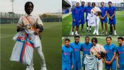 Rema teams up with Barcelona stars at training [Photos]