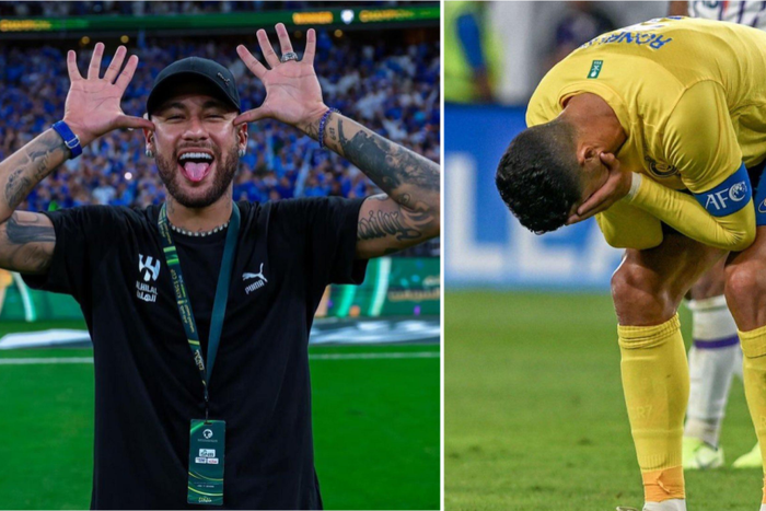Neymar participated in Ronaldo banter in Al-Hilal vs Al-Nassr || Image credit: Imago/X