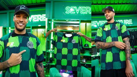 Super Eagles vice-captain models new jersey ahead of charity match