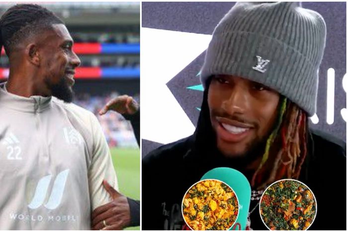 Alex Iwobi gets effusive about Nigerian egusi soup and pounded yam.