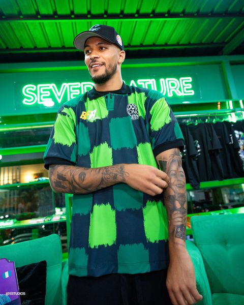 William Paul Troost-Ekong: Super Eagles vice-captain models new jersey ahead of charity match.