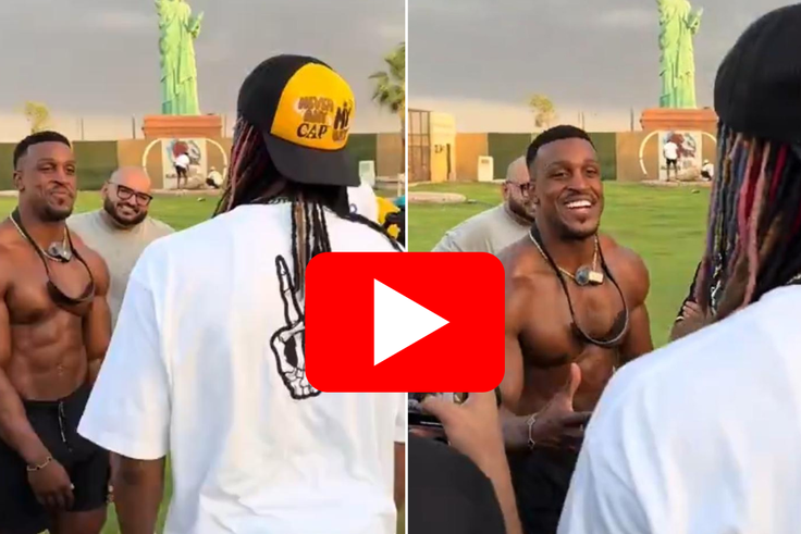 WATCH: Super Eagles star Alex Iwobi links up with viral fitness influencer Ashton Hall in Dubai [VIDEO]