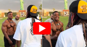 WATCH: Super Eagles star Alex Iwobi links up with viral fitness influencer Ashton Hall in Dubai [VIDEO]