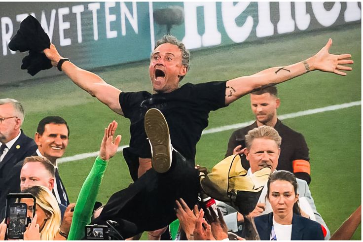 PSG's legendary manager Luis Enrique celebrates his second UCL win as a coach.