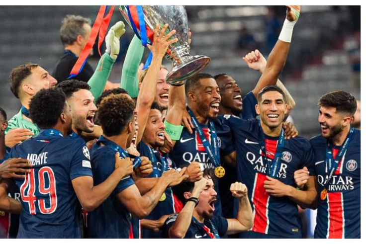 Okocha celebrates PSG's historic UCL victory