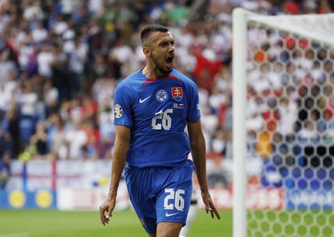 Ivan Schranz's third goal at Euro 2024 gave Slovakia a shock lead against England.