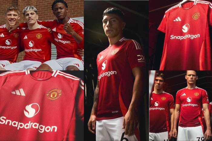 Check out the details of Manchester United's jersey for 2024/25 season modeled by Mainoo, Garnacho.