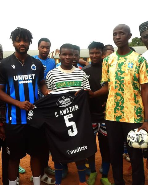 Super Eagles of Nigeria star Chidozie Awaziem returns to play on the sand for youths.