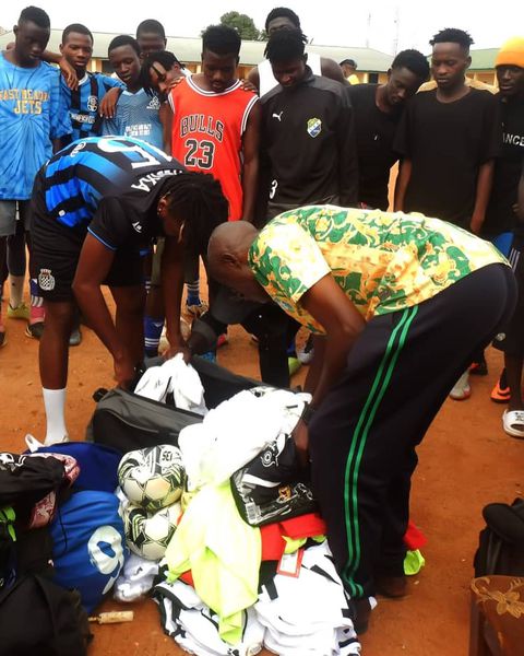 Super Eagles of Nigeria star Chidozie Awaziem returns to play on the sand for youths.