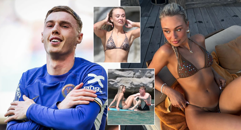 Cole Palmer: Chelsea star goes shirtless with girlfriend Connie Grace while on summer break in Ibiza