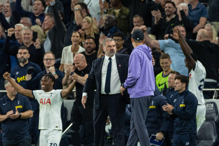 Postecoglou and Klopp in Tottenham vs Liverpool || Image credit: Imago