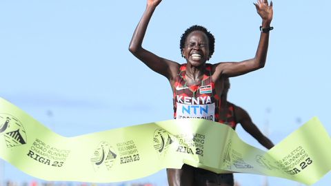 Peres Jepchirchir makes history in Riga as she leads a clean Kenyan