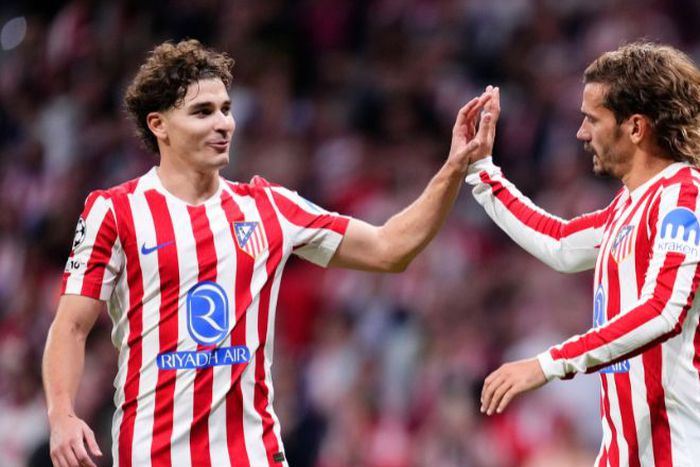 Julian Alvarez and Antoine Griezmann celebrating a goal for Atletico Madrid || Image credit: Imago