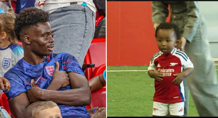 [WATCH]: ‘Saka gave me this’ – Arsenal star surprises his 2-year-old biggest fan