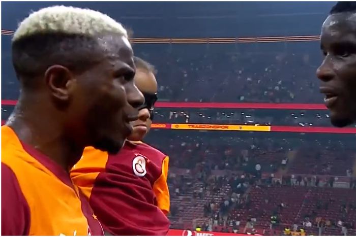 Victor Osimhen and Paul Onuachu after the game.