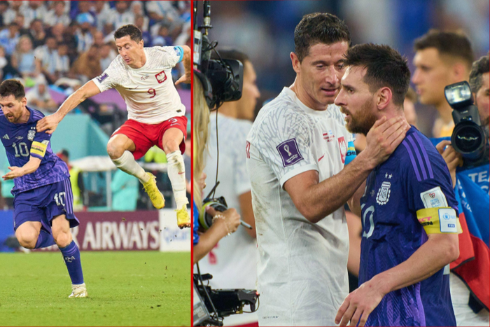 Messi and Lewandowski clash during Argentina vs  in Qatar 2022 World Cup || Image credit: Imago