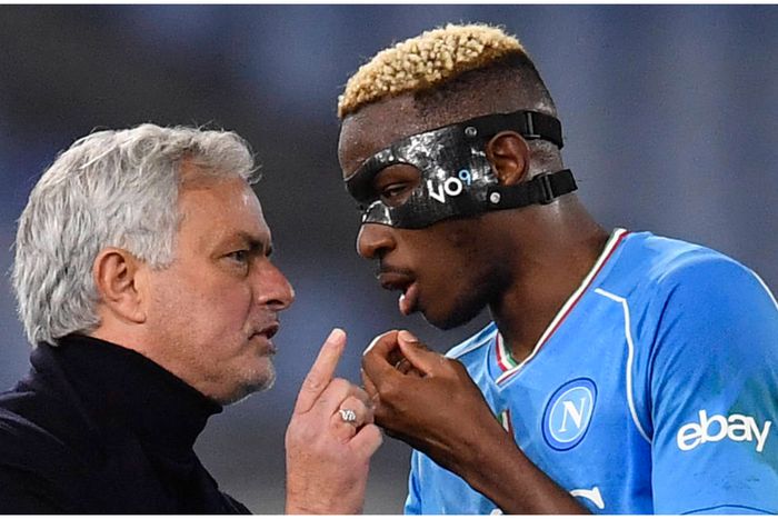 Jose Mourinho and Victor Osimhen.