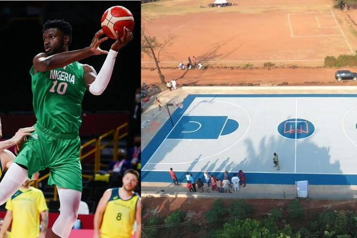 Nigerian NBA star Chimezie Metu shows off new court in Nnewi [Photos]