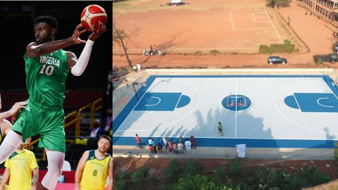 Nigerian NBA star Chimezie Metu shows off new court in Nnewi [Photos]