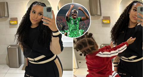 AFCON 2023: Victor Osimhen’s girlfriend Stefanie shares cute photos with his daughter Hailey ahead of Nigeria vs Angola