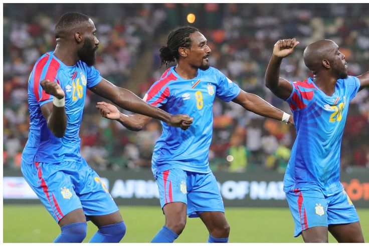 Harambee Stars CHAN opener opponents DR Congo against celebrate win against Guinea. (Photo Credit: CAF/X)