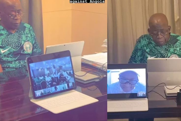 President Tinubu motivates the Super Eagles to beat Angola, Senators in Cote d'Ivoire to watch Nigeria book the AFCON 2023 semifinal spot.