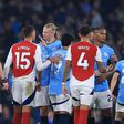 Erling Haaland confronts Arsenal players | Imago