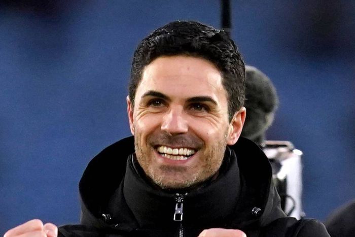 Mikel Arteta celebrates after Arsena's 4-0 victory over Everton