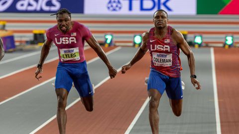 Christian Coleman considers himself a 60m great after beating Lyles at World Indoor Championships
