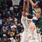 Nigerian Freak Giannis Antetokounmpo powers Milwaukee Bucks to blow out win against Dallas Mavericks.