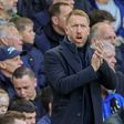Chelsea maanger Graham Potter gestures on the touchline.