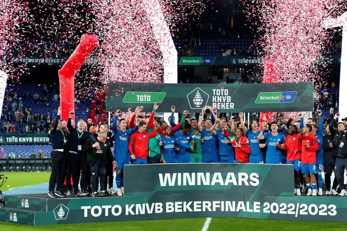 PSV players after winning the Dutch Cup.