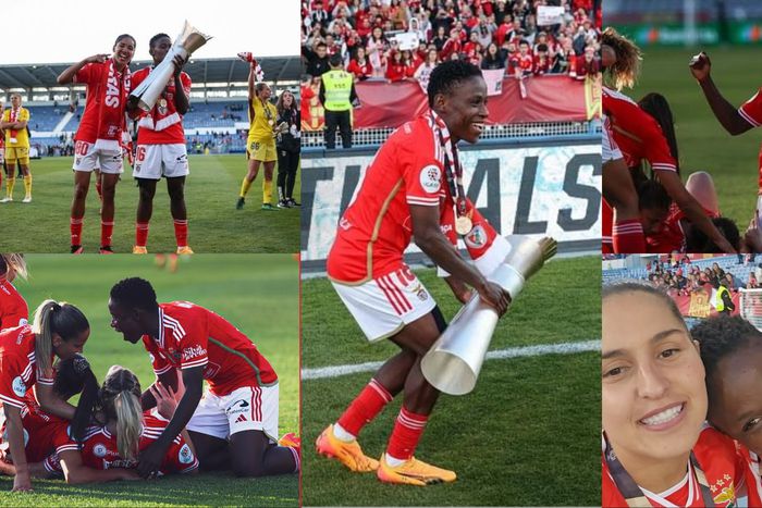 Super Falcons of Nigeria star Christy Ucheibe wins the Portuguese Taca da Liga title with Benfica.
