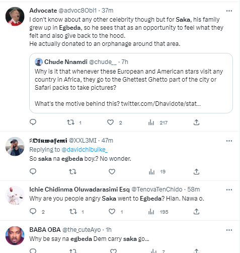 Reactions to Bukayo Saka in Bariga Lagos Nigeria