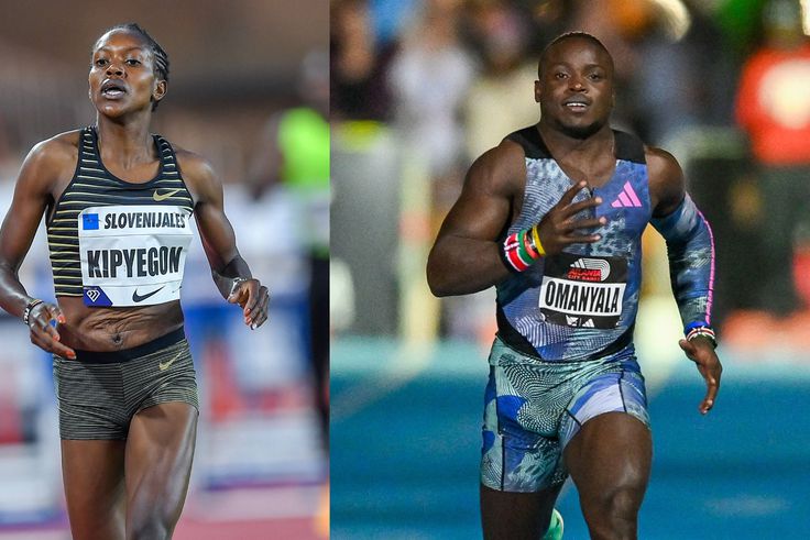 Faith Kipyegon (L) and Ferdinand Omanyala (R)