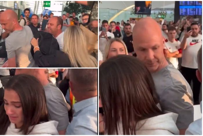 It was an ugly scene as Roma fans abused and attacked the referee and his family.