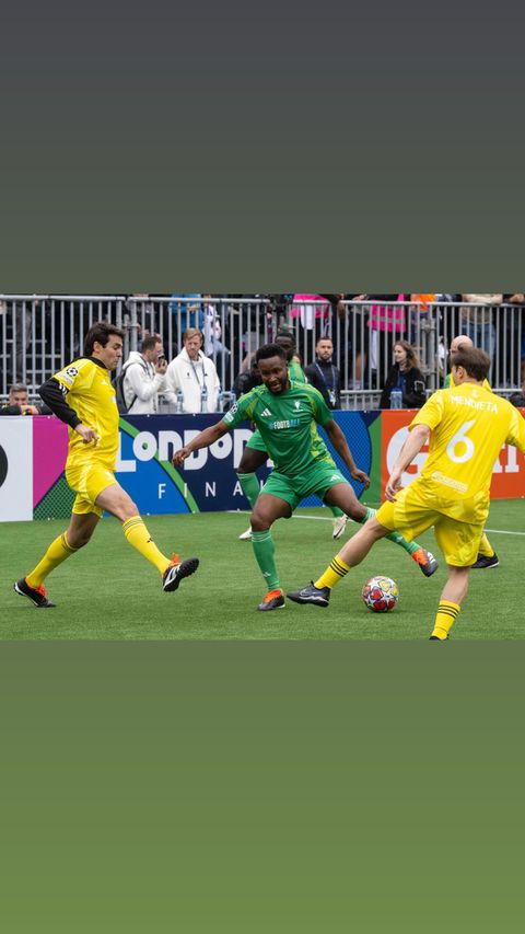 Super Eagles of Nigeria legend Mikel Obi outshines Kaka at Champions League Legends game.