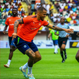 Troost Ekong and Kelechi Iheanacho of Nigeria during the William Troost Ekong Charity football match between Team Orange and Team Green at Godswill Akpabio Stadium on June 2, 2024 in Uyo, Nigeria. Photo by Oty Silas