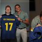 In Madrid, England star Conor Gallagher gifts superstar musician Ed Sheeran an Atlético Madrid jersey.