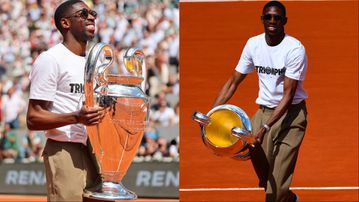 Ousmane Dembélé makes Ballon d'Or case with Champions League trophy at Roland-Garros