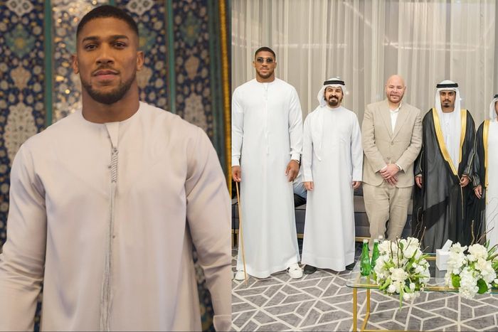 Nigerian-born boxer Anthony Joshua teams up with Ashton Hall and Fat Joe for wedding in Saudi Arabia.