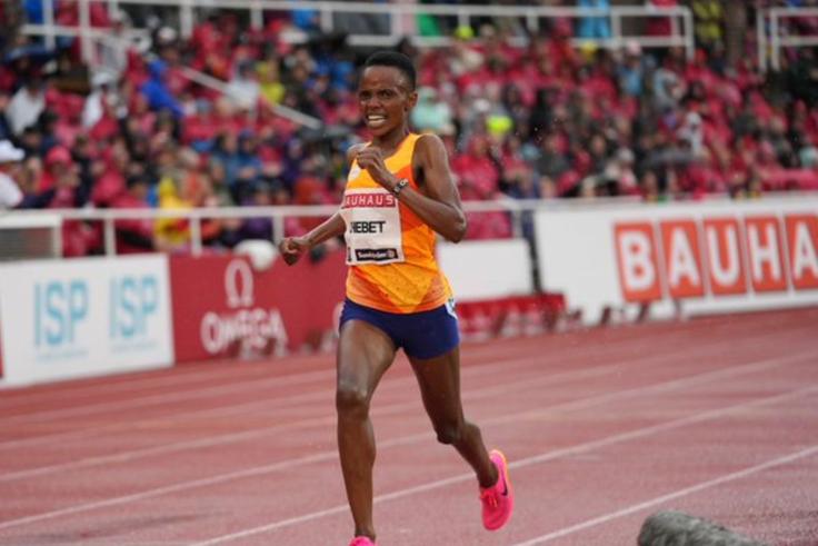 Beatrice Chebet in action during the Diamond League in Stockholm