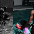 On social media, Super Eagles star Victor Osimhen shows off his daughter swimming.