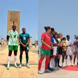 See how Super Falcons of Nigeria stars Oshoala and Ajibade unveiled the new WAFCON trophy.