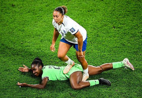 Lauren James stamp on Super Falcons star Michelle Alozie || Credit: Imago