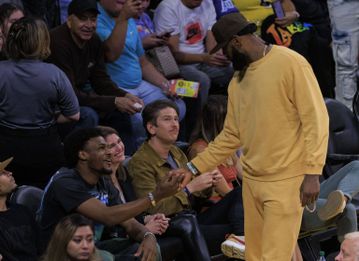 NBA superstar LeBron James share humorous moment with son Bronny James on NBA media day